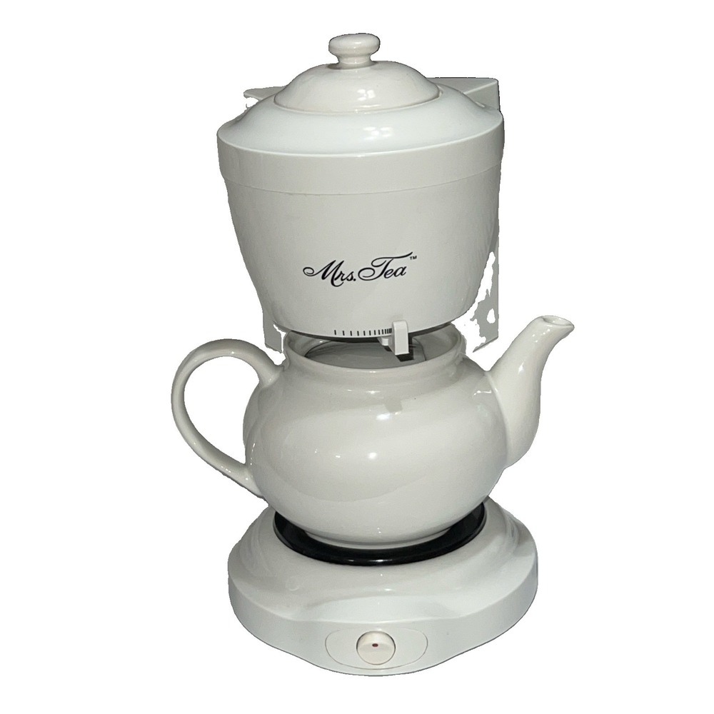 Vintage 90s Mrs. Tea 6 Cup Hot Tea Maker by Mr. Coffee Ceramic Pot White Tested
